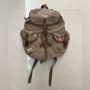 Canada multi pockets backpack brown beige